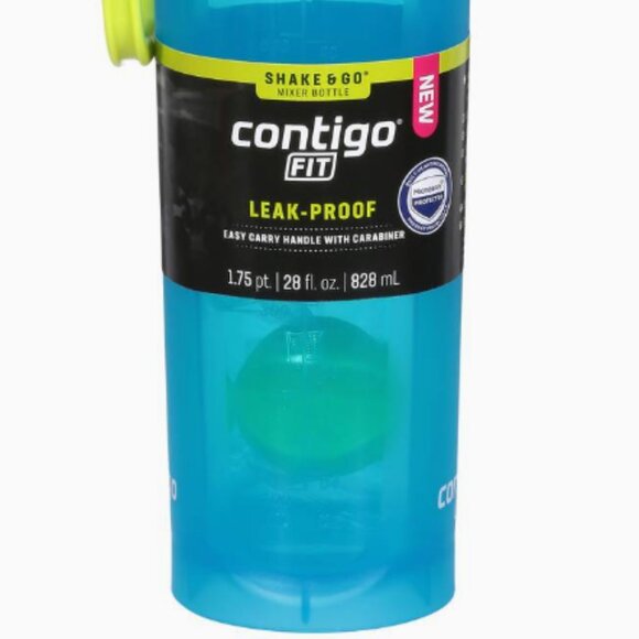Contigo Blue Raspberry Fit Shake & Go Antimicrobial Mixer Bottle New Never Used - Picture 2 of 6